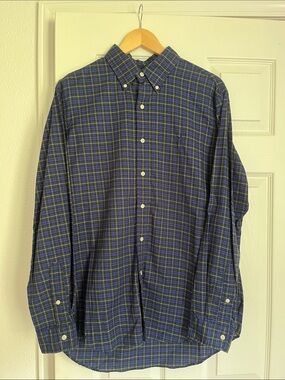 Polo by Ralph Lauren Navy and Green Plaid Button-Down Shirt